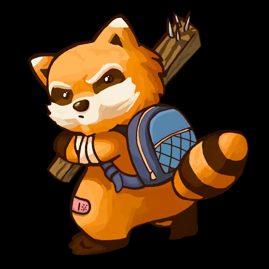 Determined Red Panda Warrior