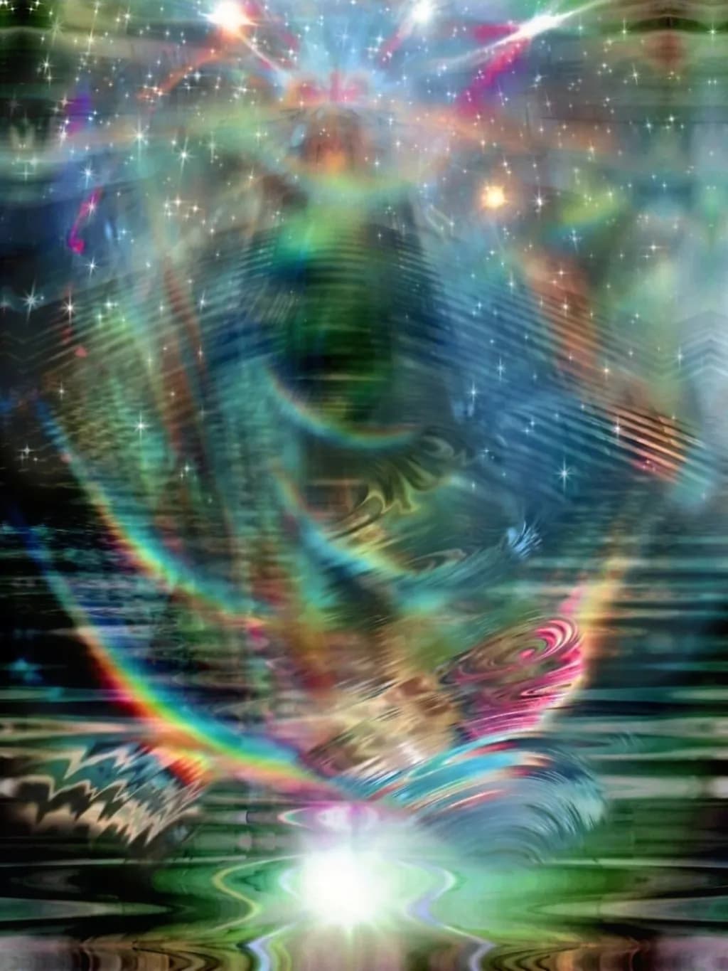 Cosmic Whispers: An Ethereal Journey Through Colorful Fluidity