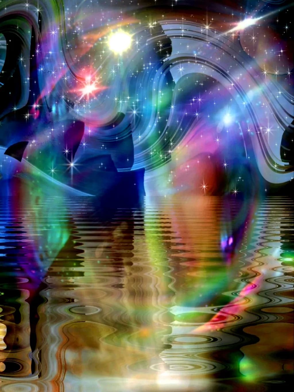Celestial Reflections: An Ethereal Journey Through the Cosmic Abyss