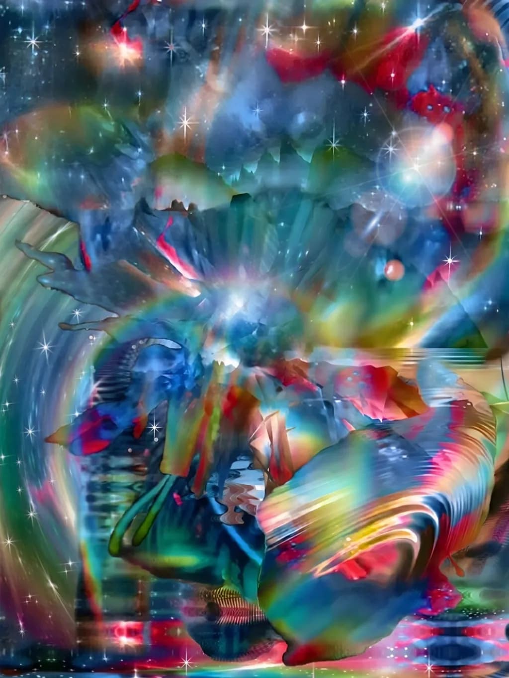Celestial Whirl: A Dance of Color and Light in the Cosmic Abyss