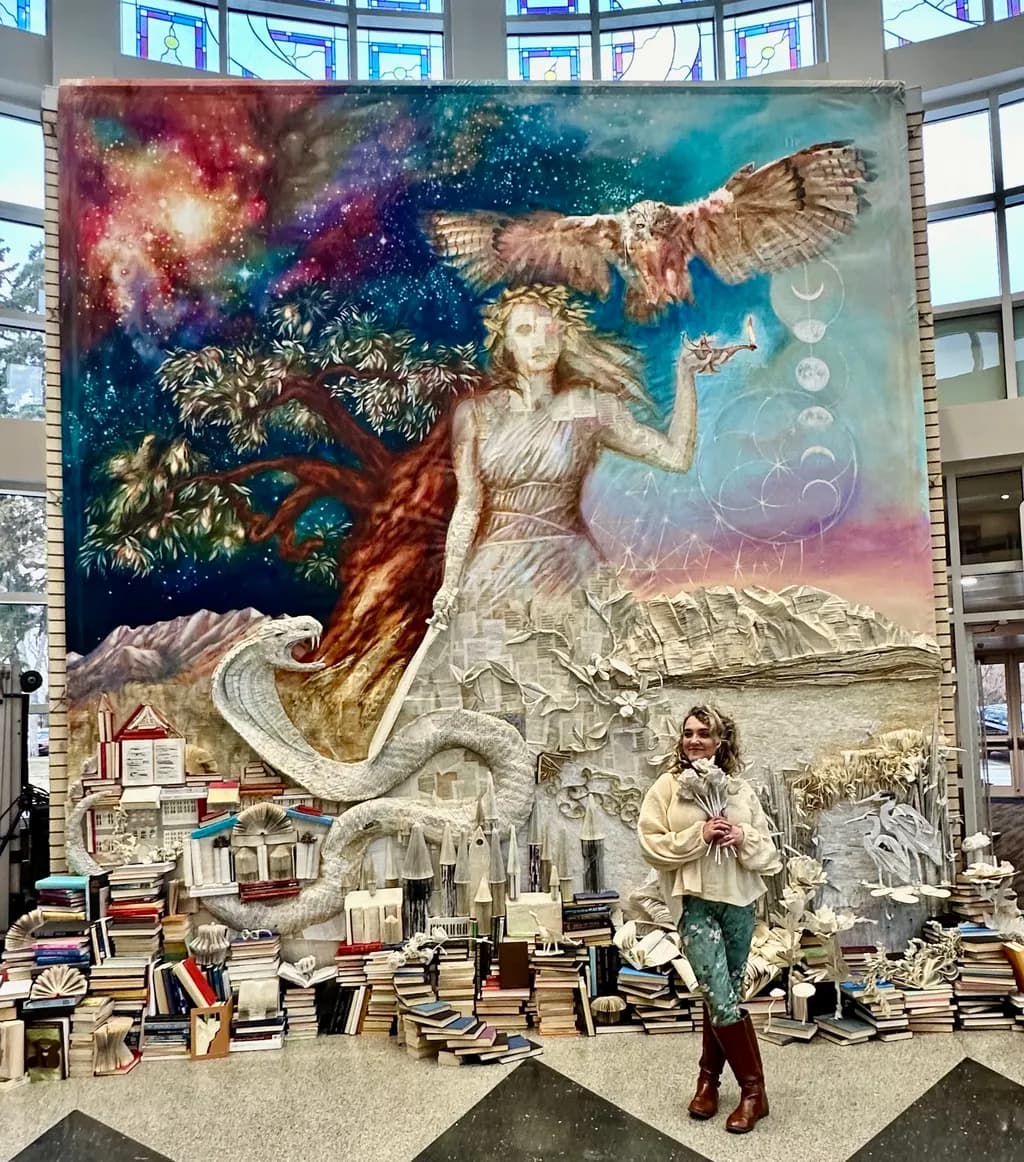 Whispers of Nature: A Fantasy Mural Celebrating Books and Imagination