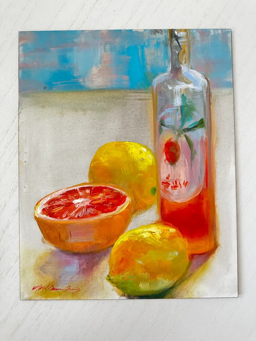 Vibrant Citrus Symphony: A Refreshing Still-Life of Lemons and Lemonade