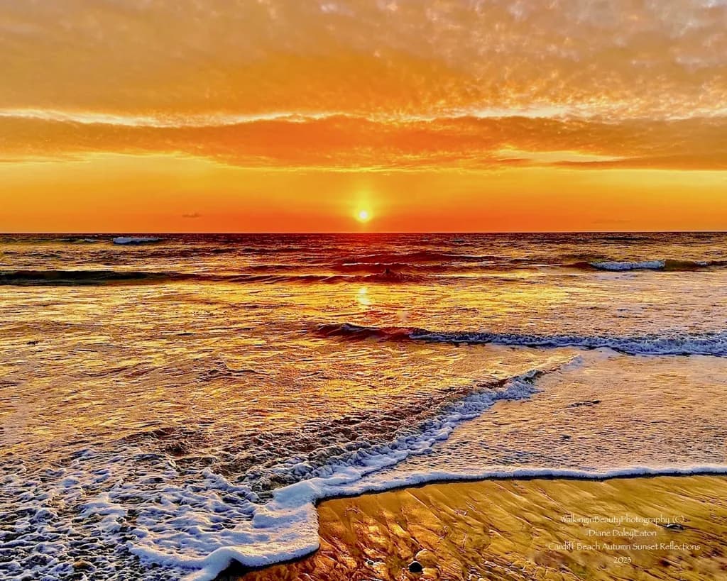 Cardiff Beach Autumn Sunset