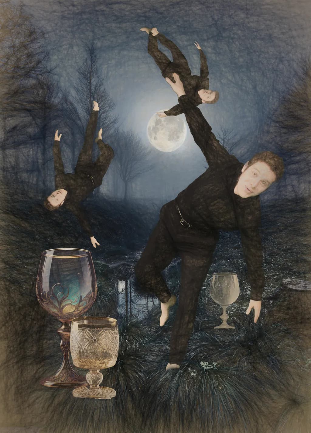 Whimsical Moonlight Dance: A Surreal Journey Through the Enchanted Forest