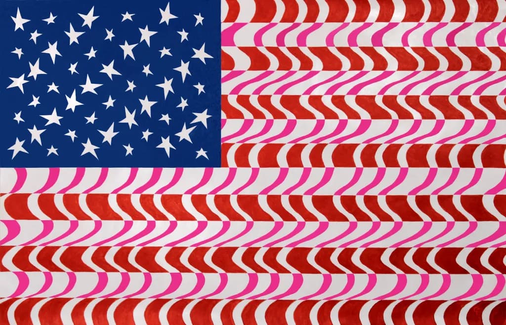Waves of Freedom: An Abstract Celebration of Stars and Stripes