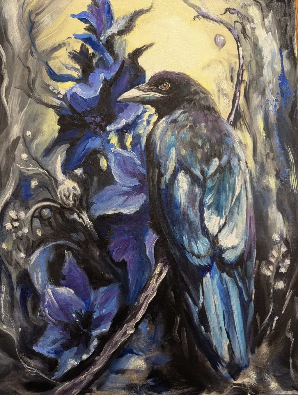 Whispers of Nature: A Bluebird's Embrace Among Blossoms