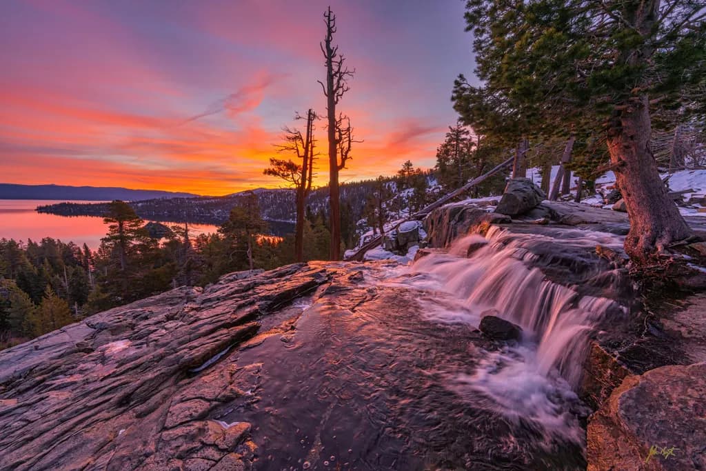 Lake Tahoe Dawn Cascade