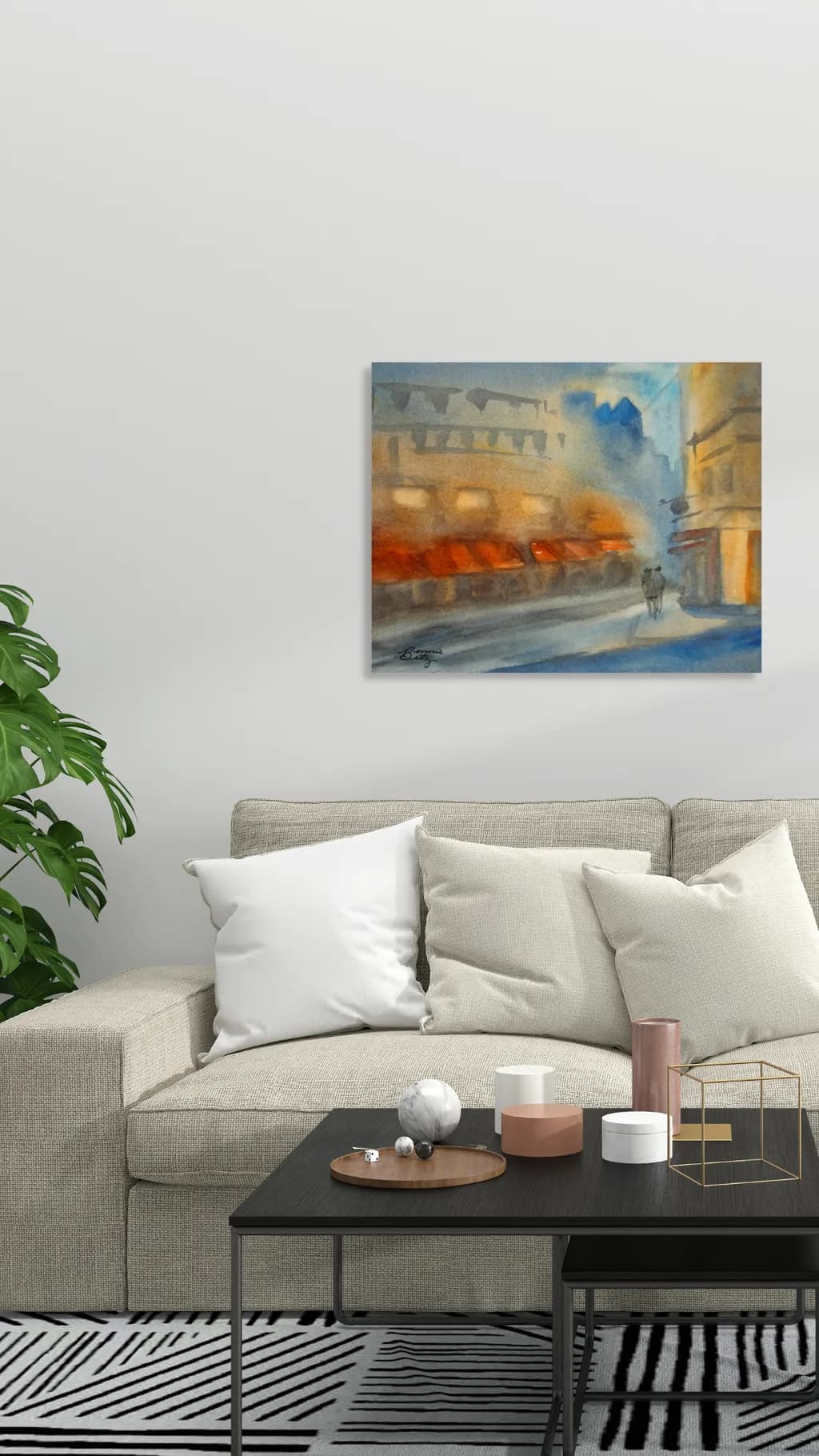 Whispers of a Cozy Evening: A Modern Watercolor Escape