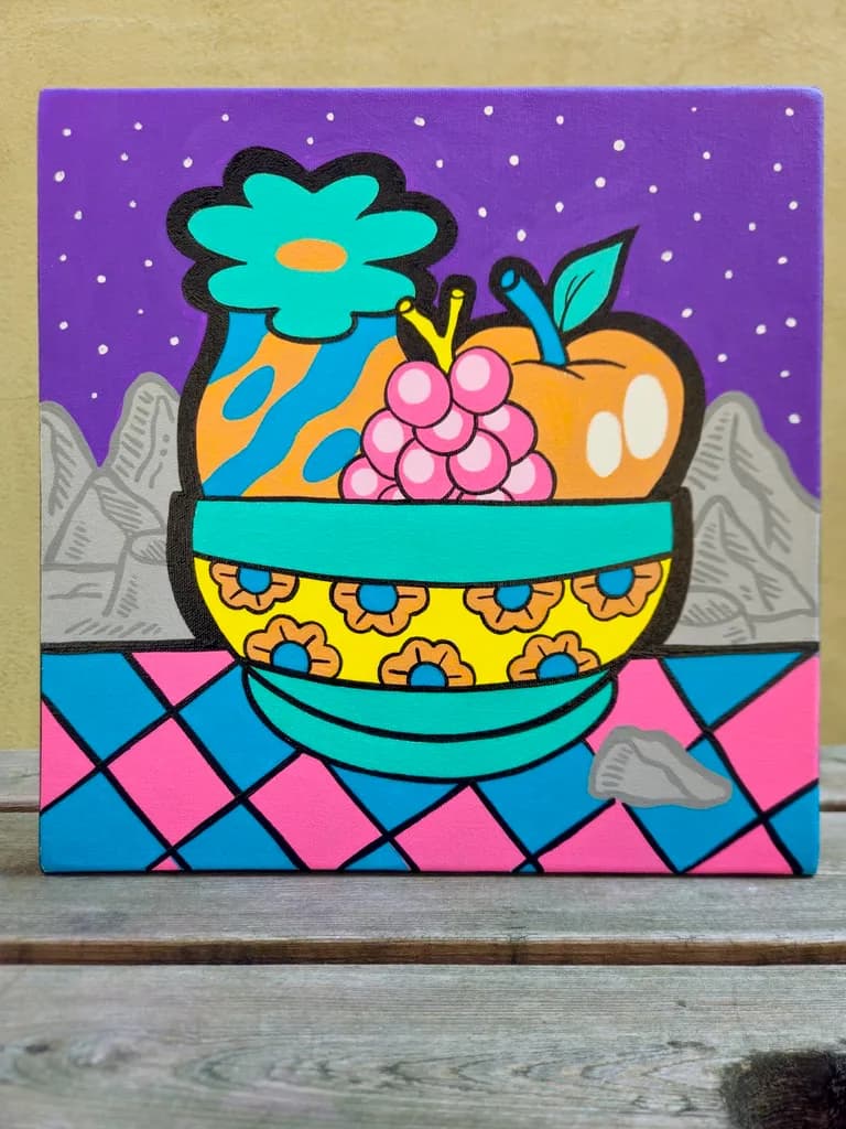 Whimsical Harvest: A Cosmic Bowl of Nostalgia and Imagination