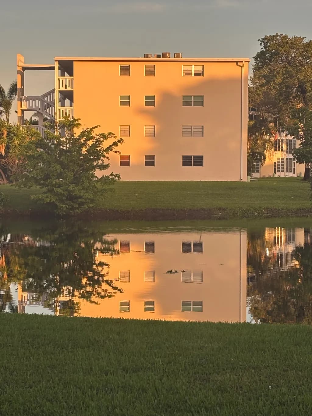 Evening Reflections: A Serene Landscape of Water and Light