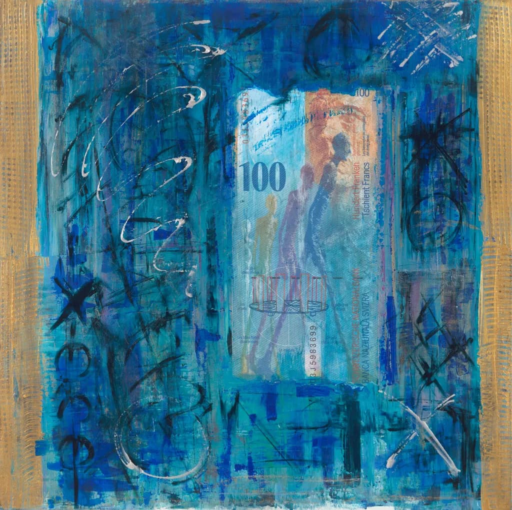 Whispers of Wealth: An Abstract Exploration of Finance in Blue Textures