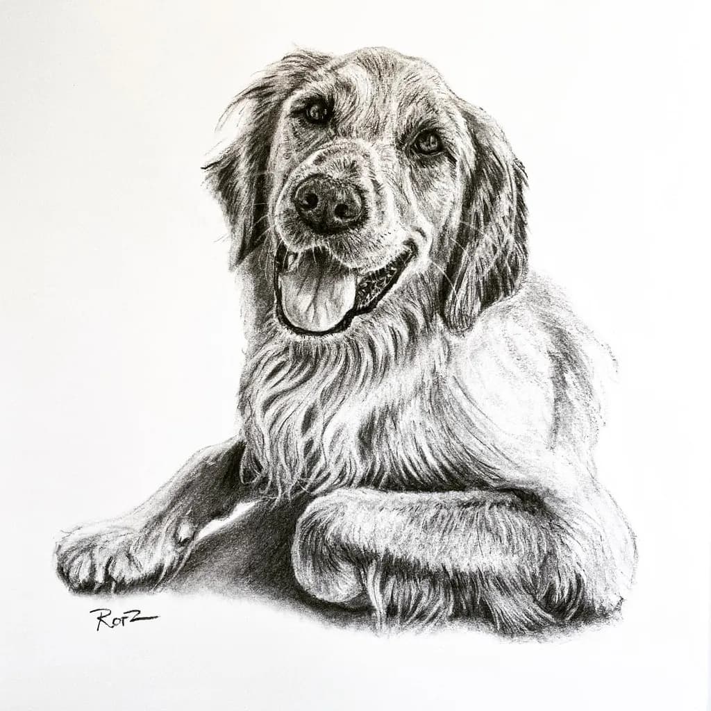 Golden Joy: A Realistic Portrait of a Smiling Dog