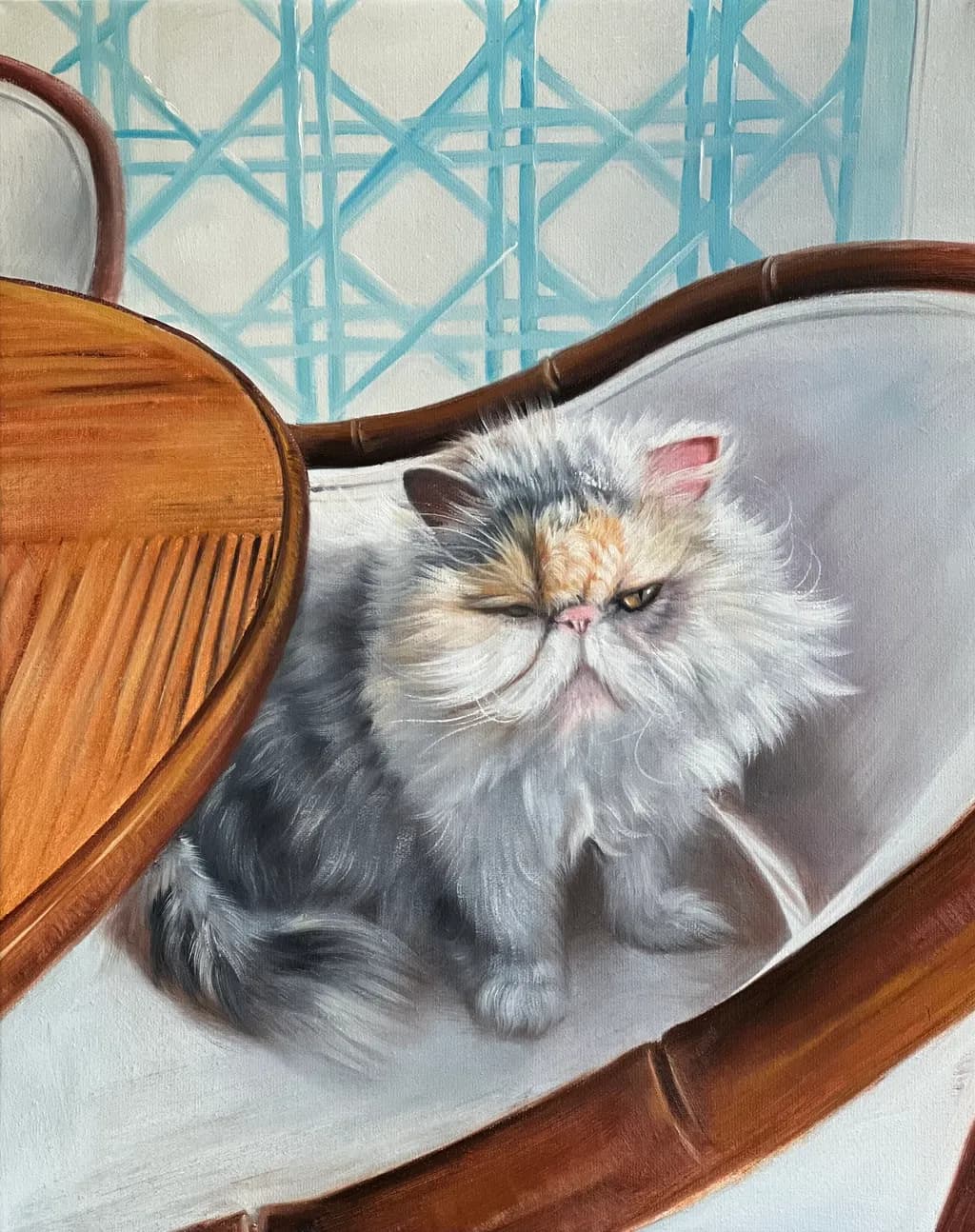 Whiskered Whimsy: A Charming Portrait of a Persian Cat in a Cozy Setting