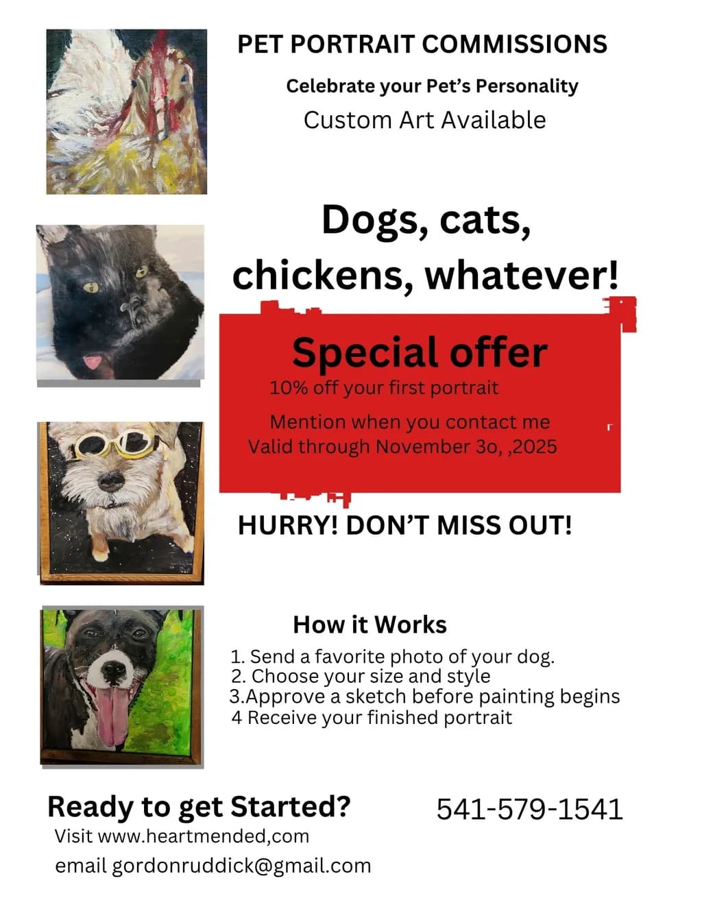 Whiskers, Wags, and Clucks: Custom Pet Portraits That Celebrate Your Furry (or Feathered) Friends!