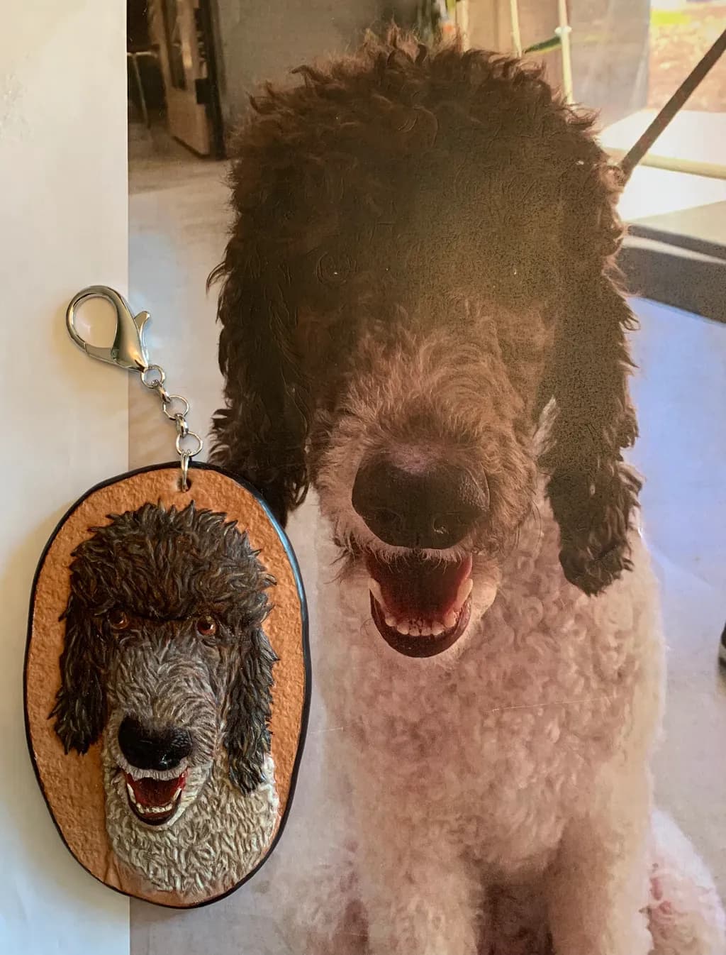 Poodle Portrait Keychain