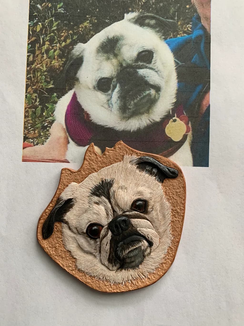 Pug Portrait Embroidery