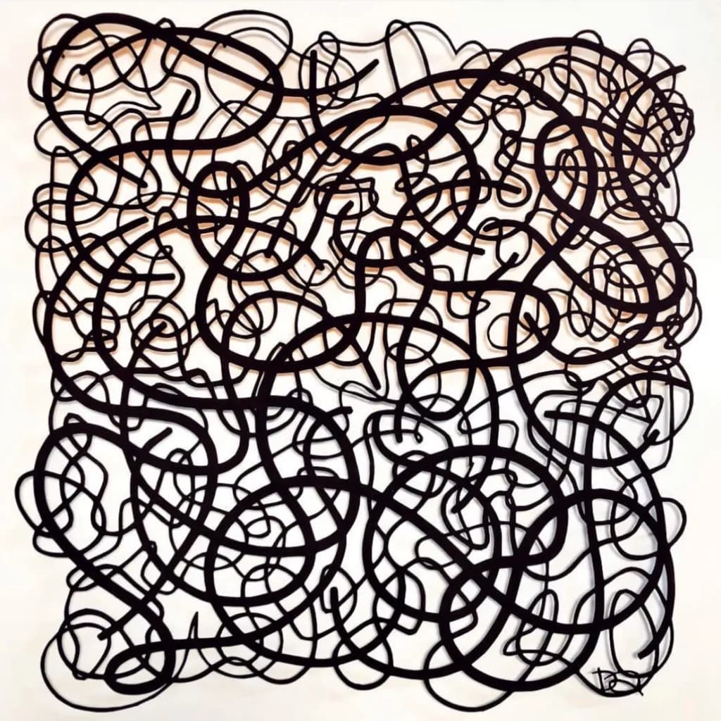 Chaotic Harmony: An Abstract Exploration of Black Lines and Patterns