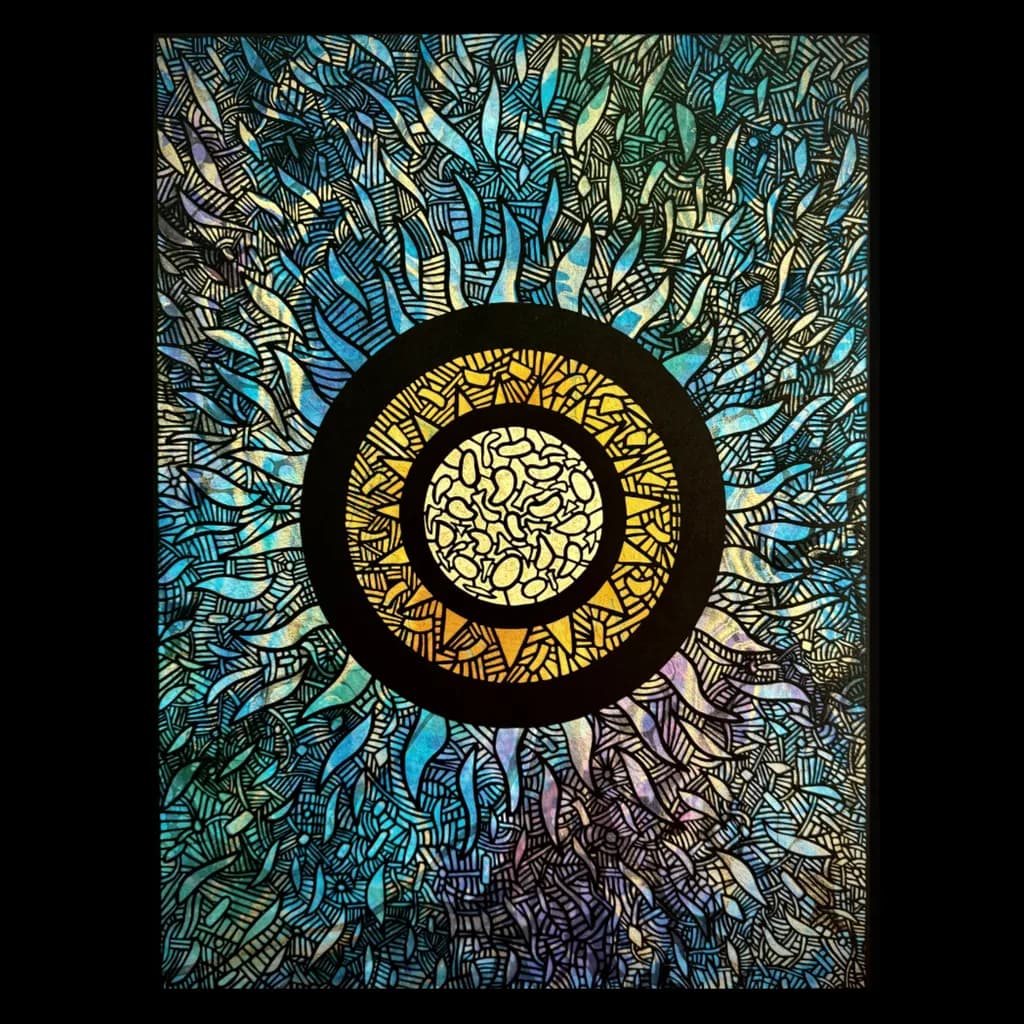 Radiant Whirl: A Dance of Color and Form in Abstract Harmony