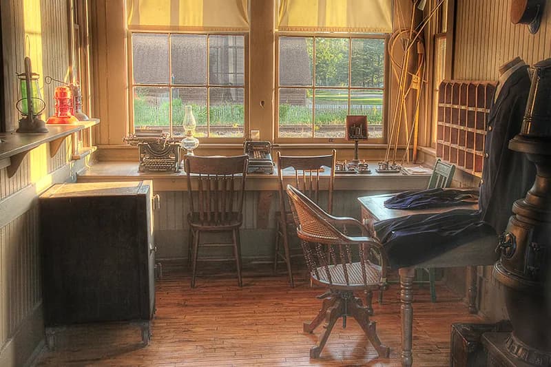 Vintage Station Master Office Decor from Bancroft Depot
