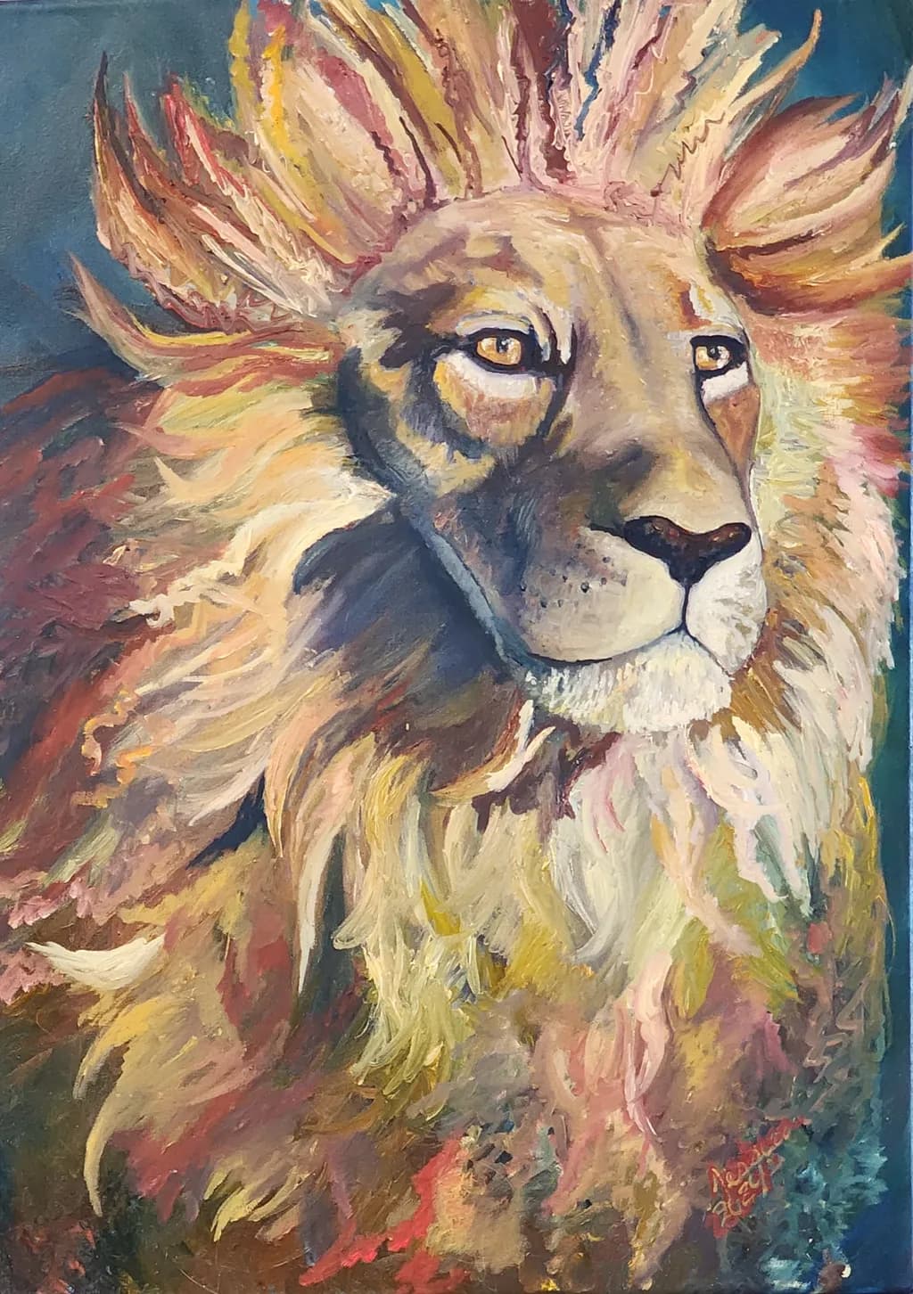 Majestic Roar: A Vibrant Lion's Portrait Celebrating Nature's Majesty