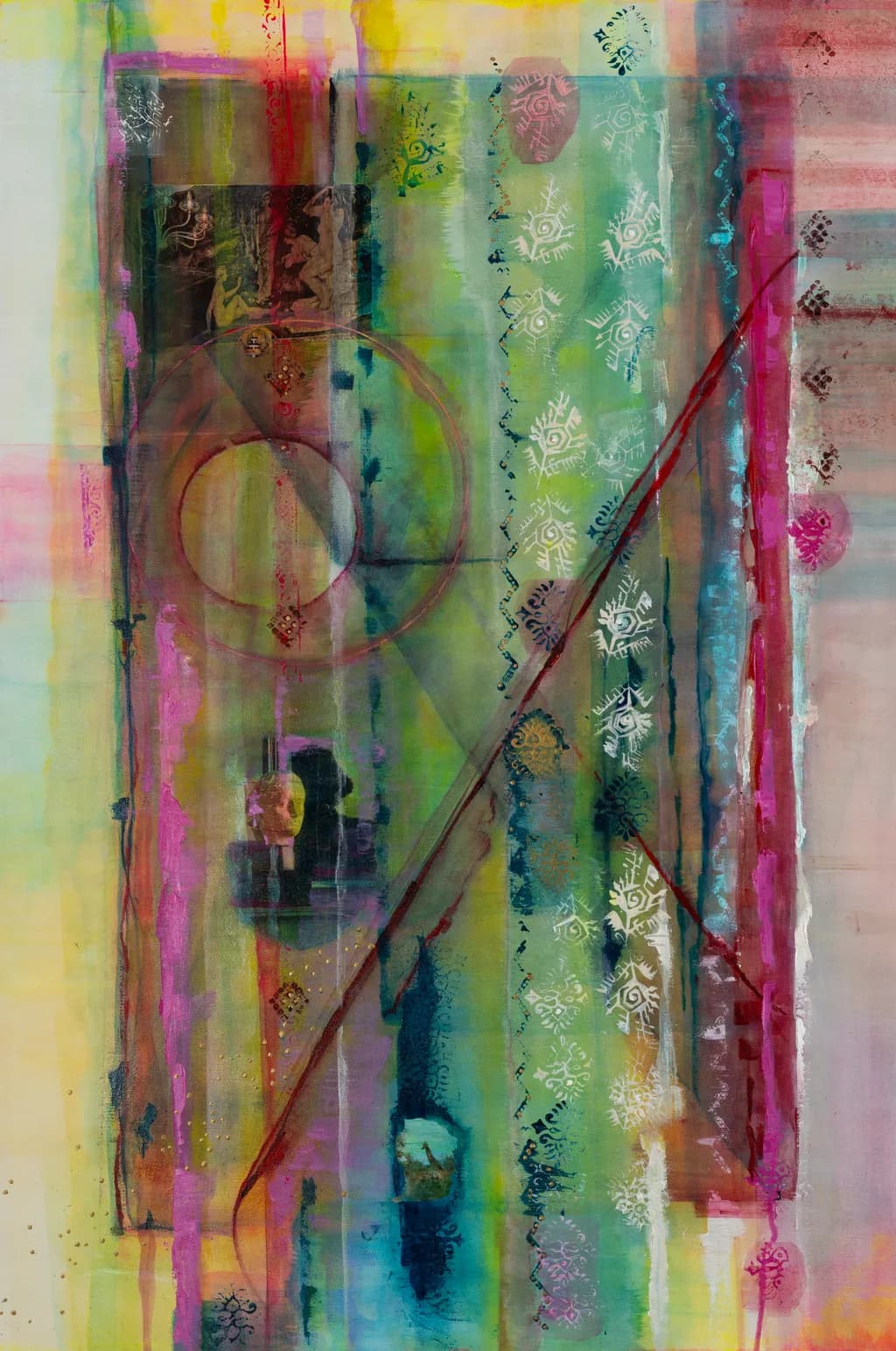 Boho Batik -Acrylic / paper on canvas