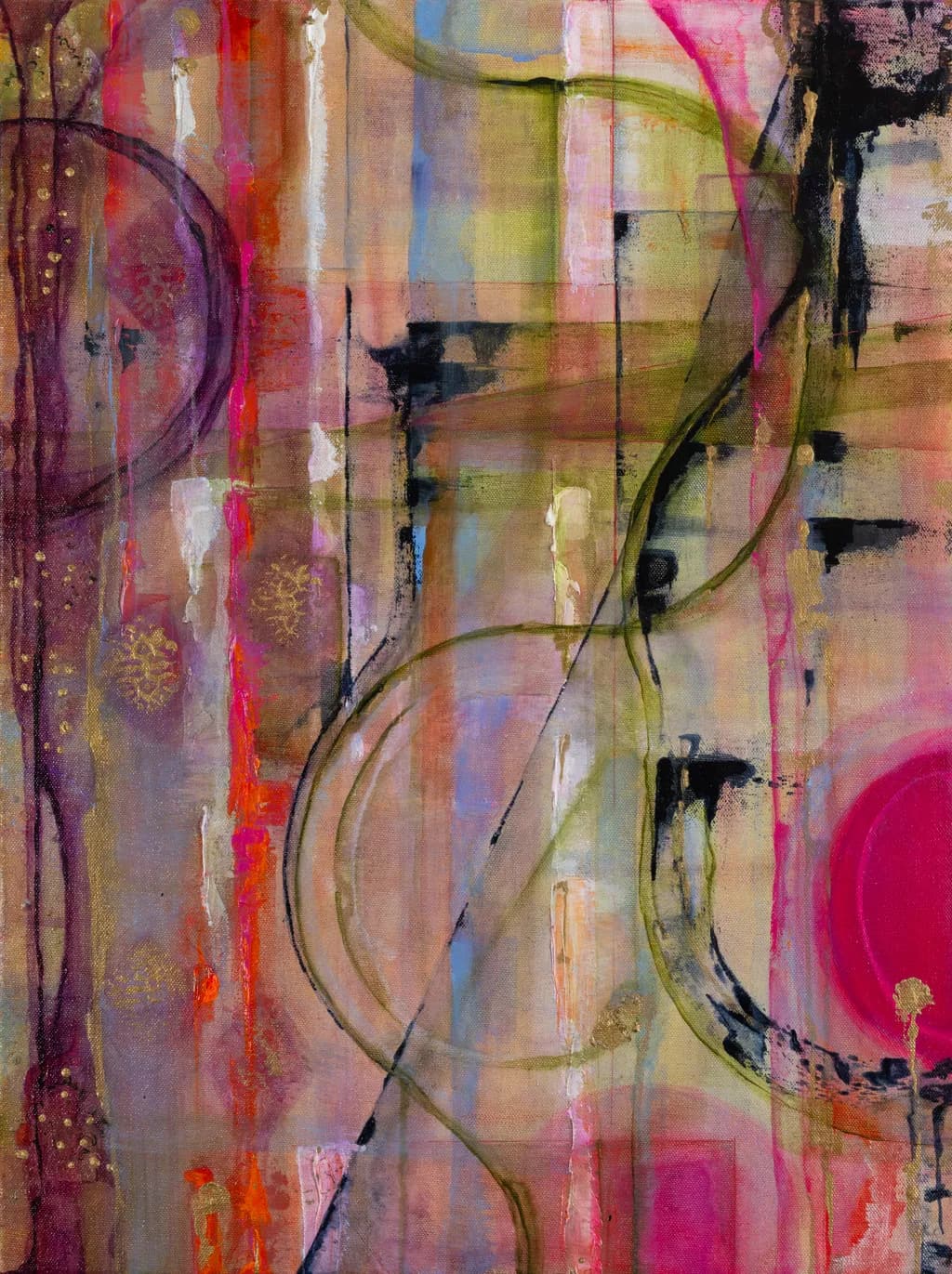 Circles Acrylic and Oil on canvas
