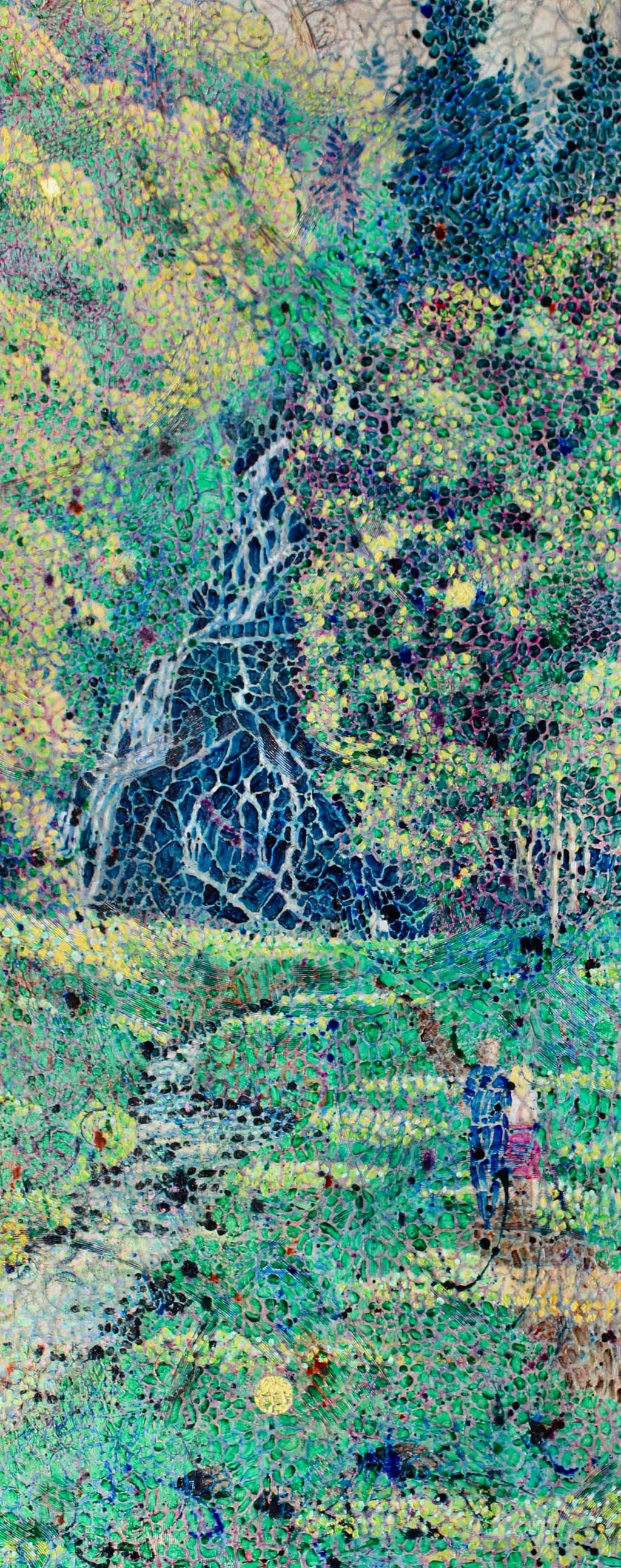 Vibrant Cascade: An Abstract Journey Through Nature's Landscape