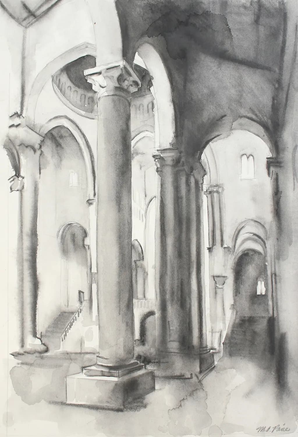 Monochrome Echoes: Shadows and Columns in Architectural Depth