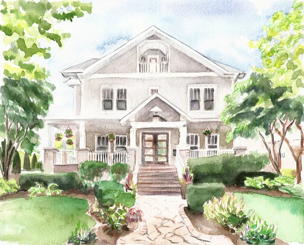 Whispers of Home: A Watercolor Journey Through Sacred Spaces and Nature's Embrace