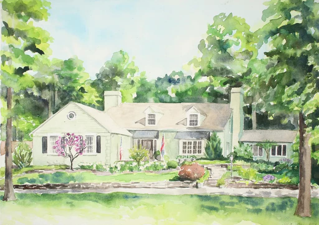 Whispers of Home: A Watercolor Journey Through Nature's Embrace