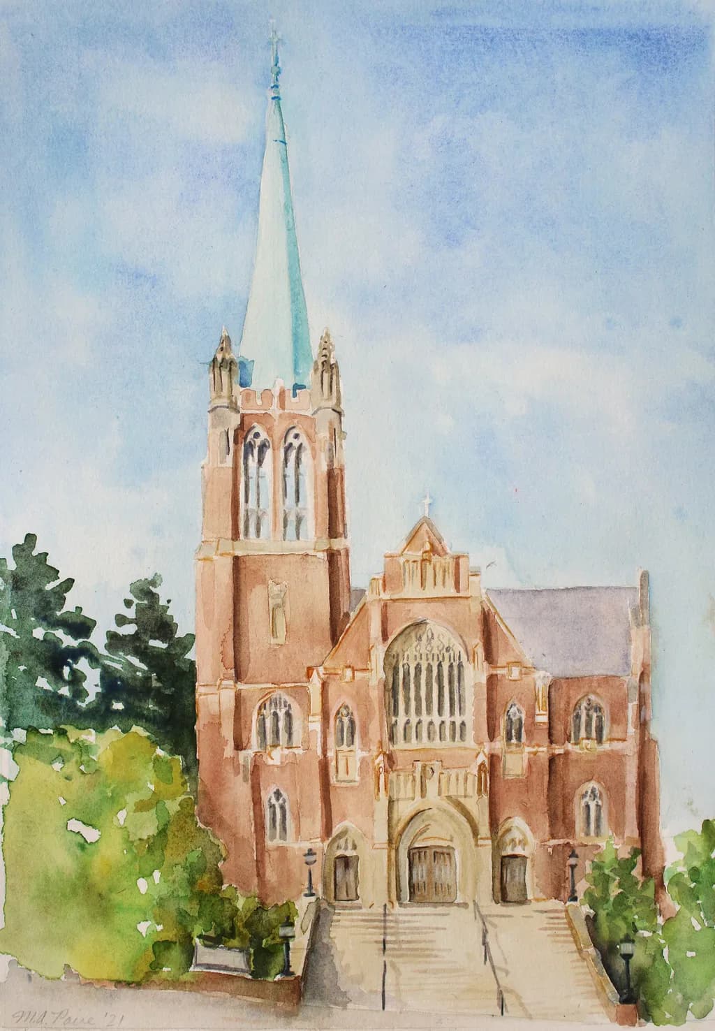Whispers of the Divine: A Watercolor Journey Through Sacred Architecture