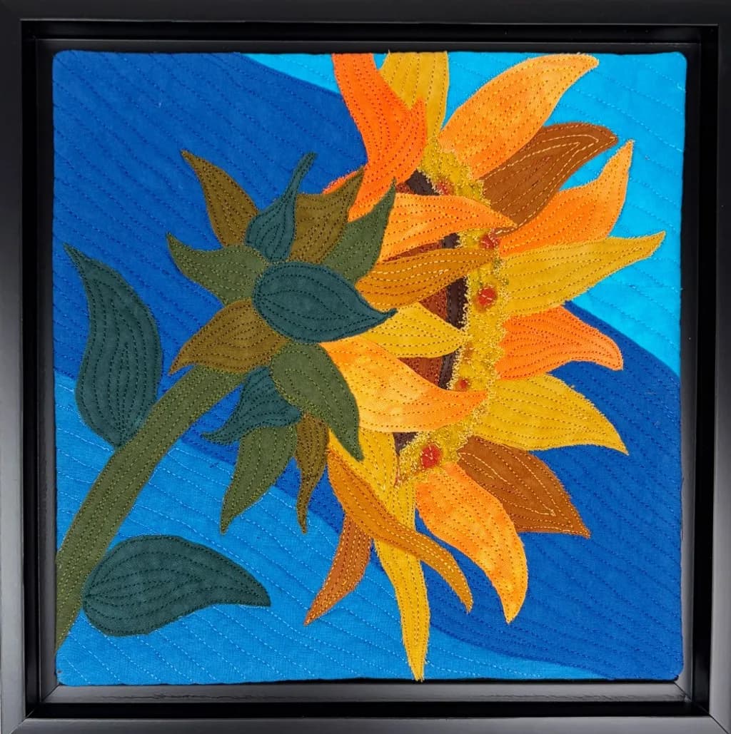 Sunflower Pair quilting