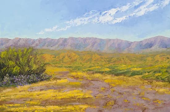 Golden Horizon: A Serene Landscape of Rolling Hills and Vibrant Skies