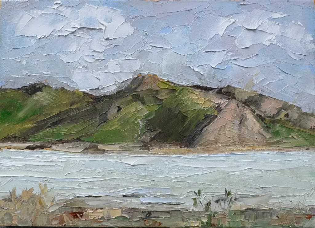 Whispers of Nature: A Serene Landscape in Textured Hues