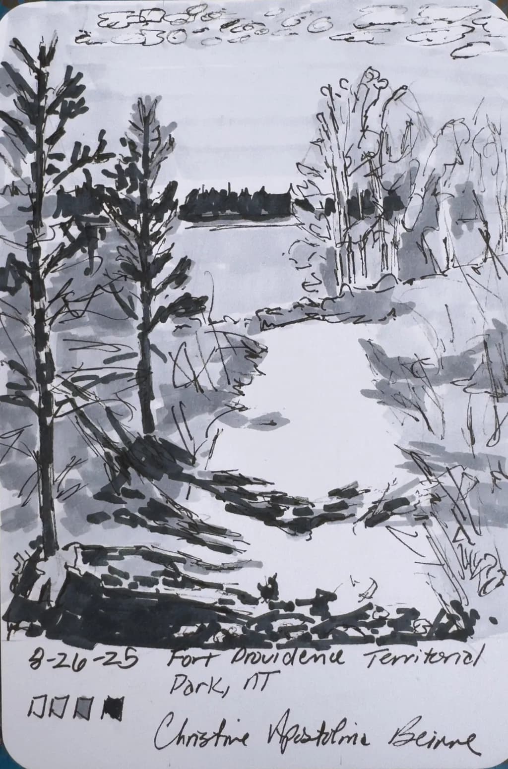 Whispers of Fort Providence: A Serene Landscape in Monochrome
