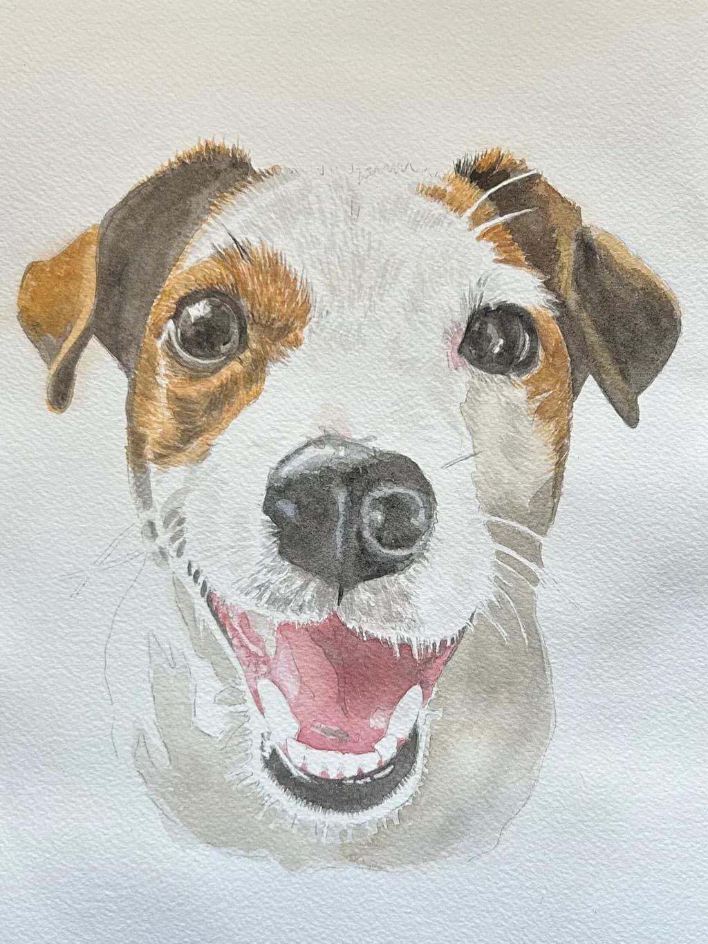 Joyful Canine: A Watercolor Portrait of Happiness