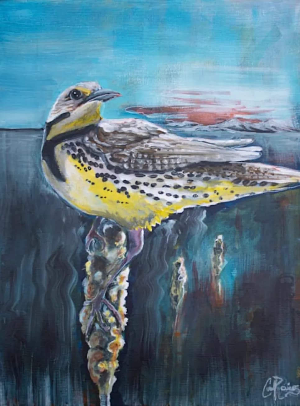 Whispers of the Meadow: A Yellow Bird's Serenade in Nature's Embrace