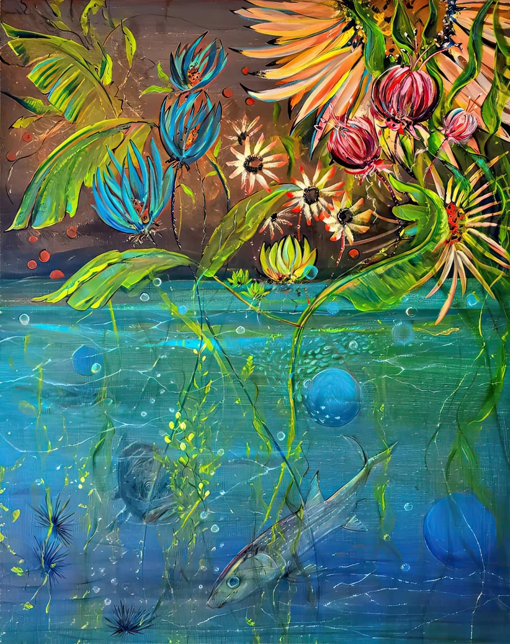 Vibrant Underwater Symphony: A Dance of Flora and Fauna in Aquatic Harmony