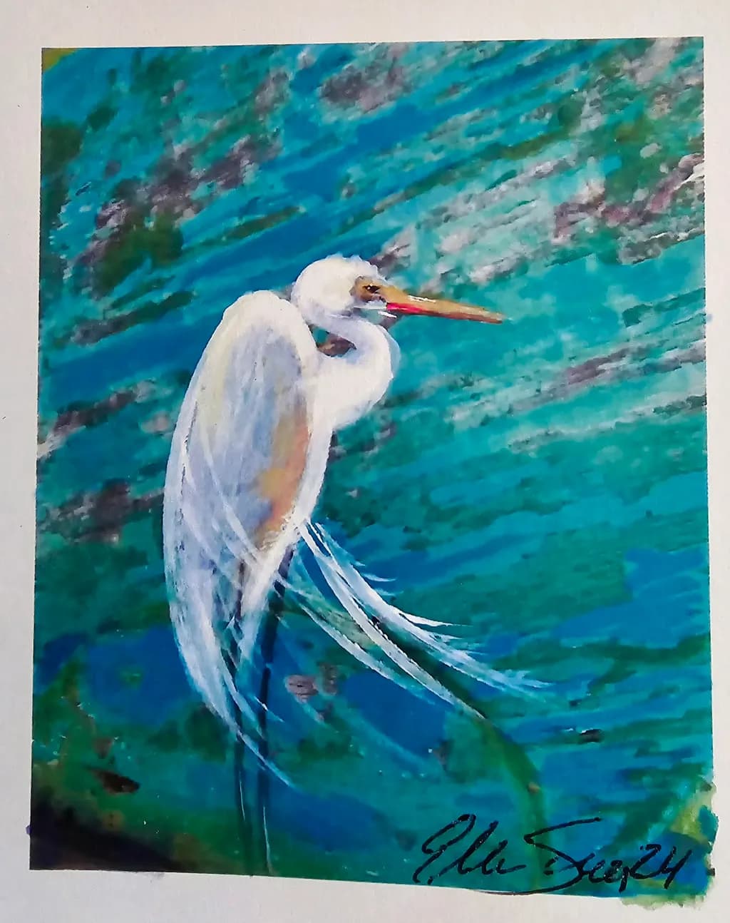 Serenity in Flight: A Graceful Egret Amidst Turquoise Waters