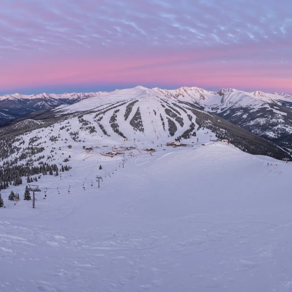 Snowy Serenity: A Humorous Journey Through the Slopes at Dusk