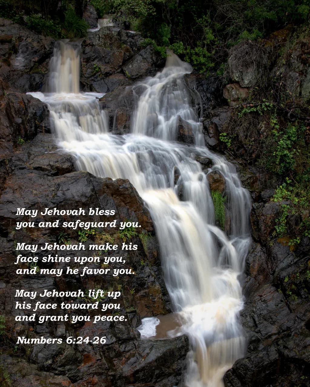 Serenity in Motion: A Waterfall's Blessing and Peaceful Reflection
