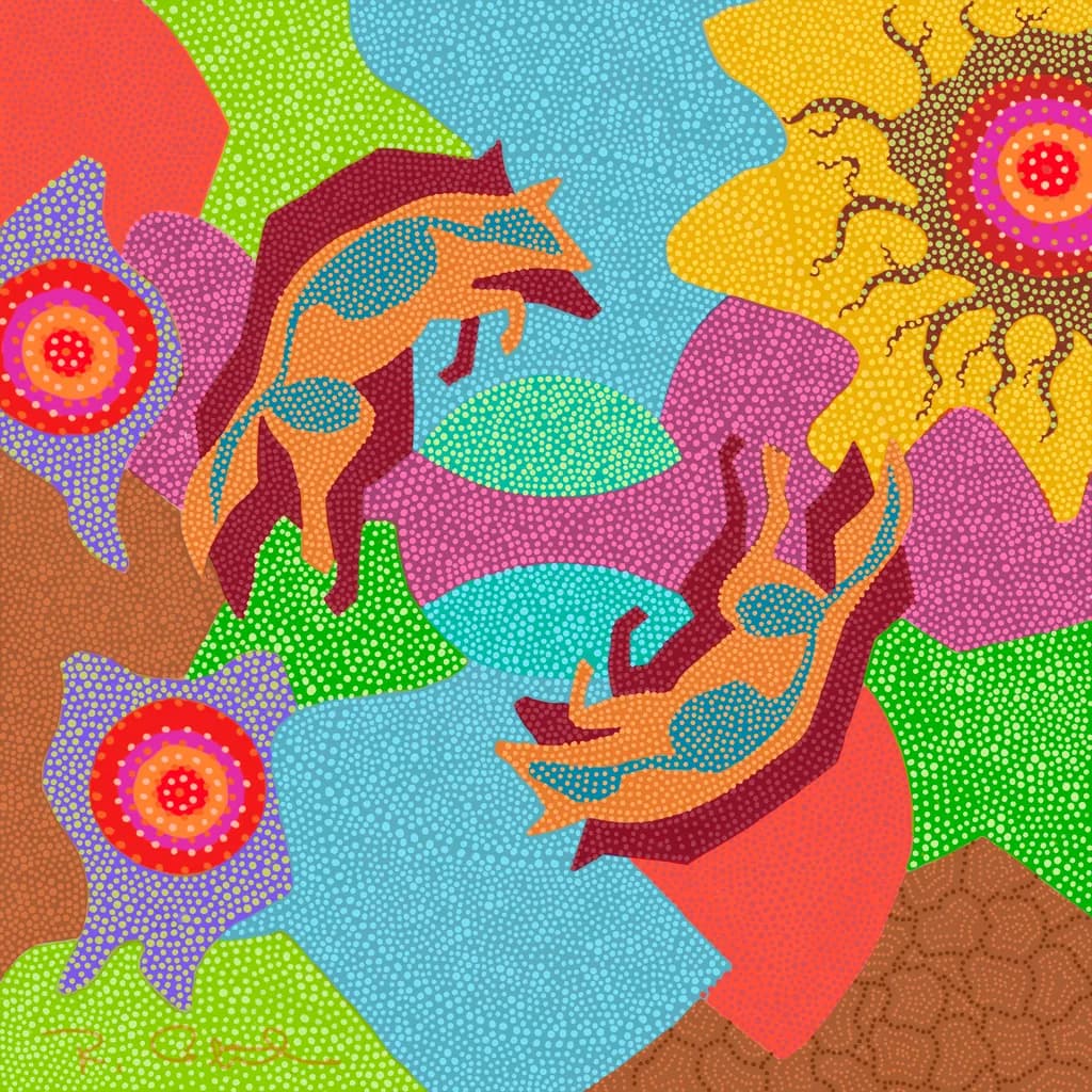 Vibrant Harmony: Abstract Animals in Colorful Patterns
