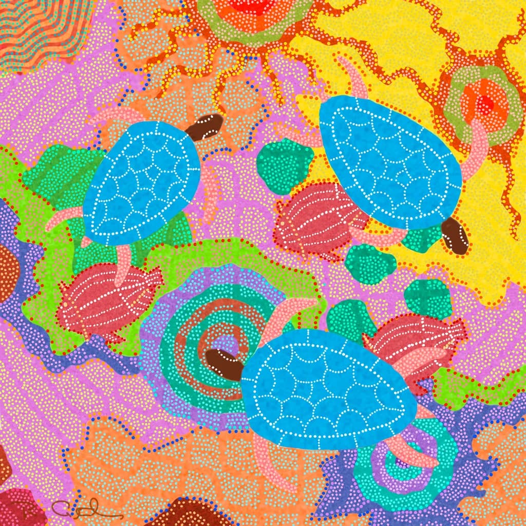 Tropical Turtles: A Vibrant Dance of Color and Life in Nature's Embrace