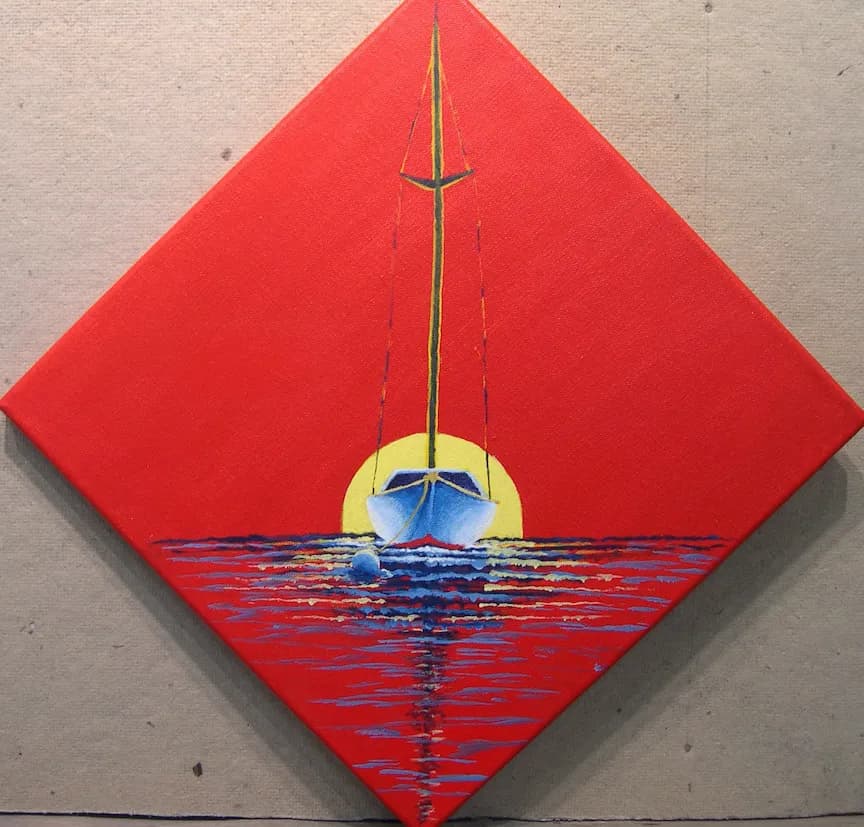 Sailing into the Sunset: A Vibrant Reflection on Water