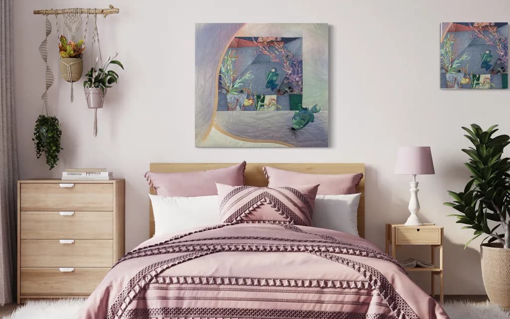 Serene Modern Oasis: A Cozy Artistic Retreat for Your Space