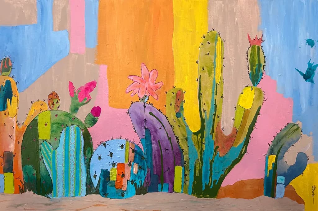 Cactus Serenade: A Vibrant Celebration of Nature's Resilience and Colorful Spirit