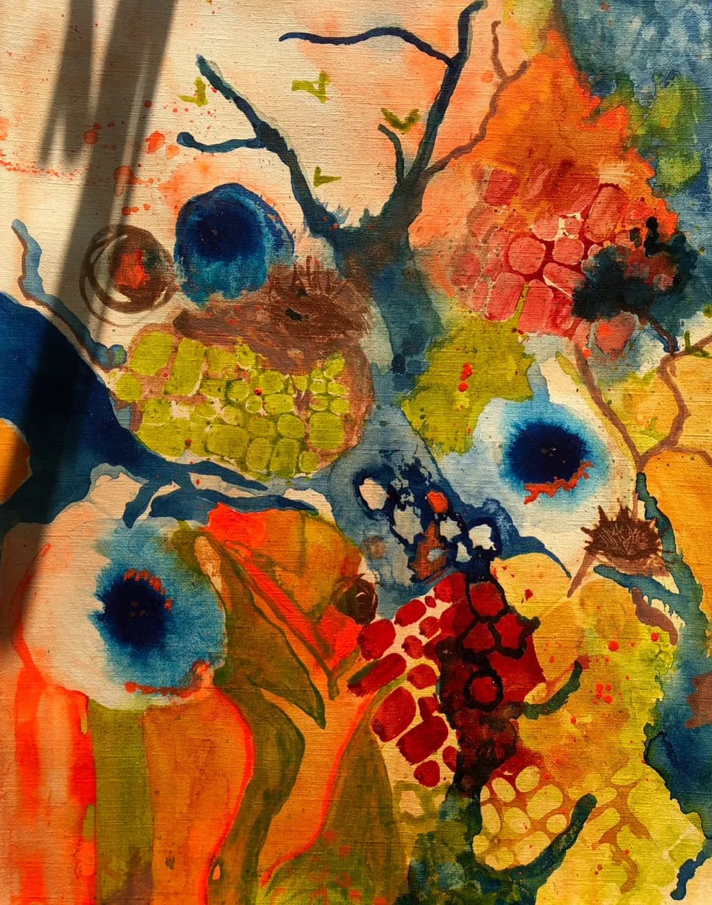Vibrant Whispers of Nature: An Abstract Exploration in Color and Form
