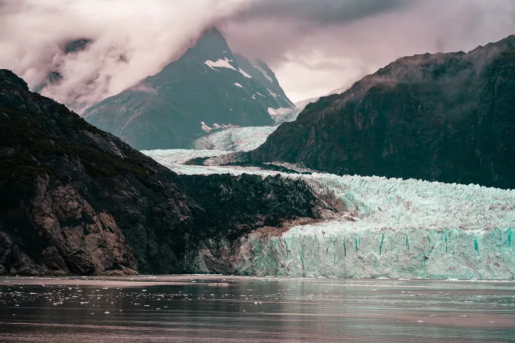 Glacier Between Mountains