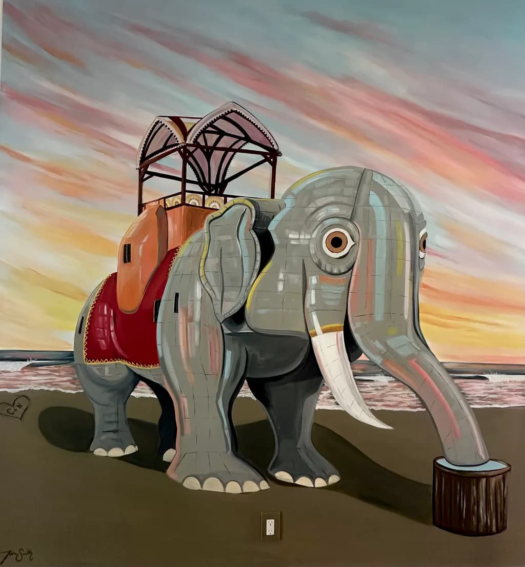 Mechanical Elephant Sunset