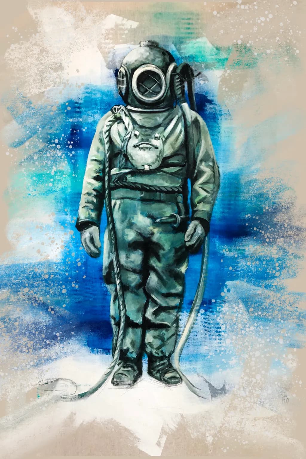 Diver in Blue Depths